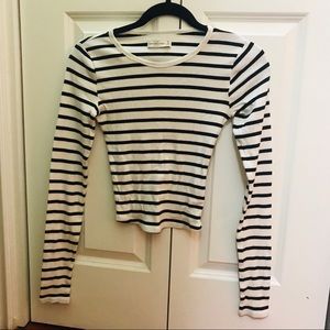Striped Long Sleeve crop top
